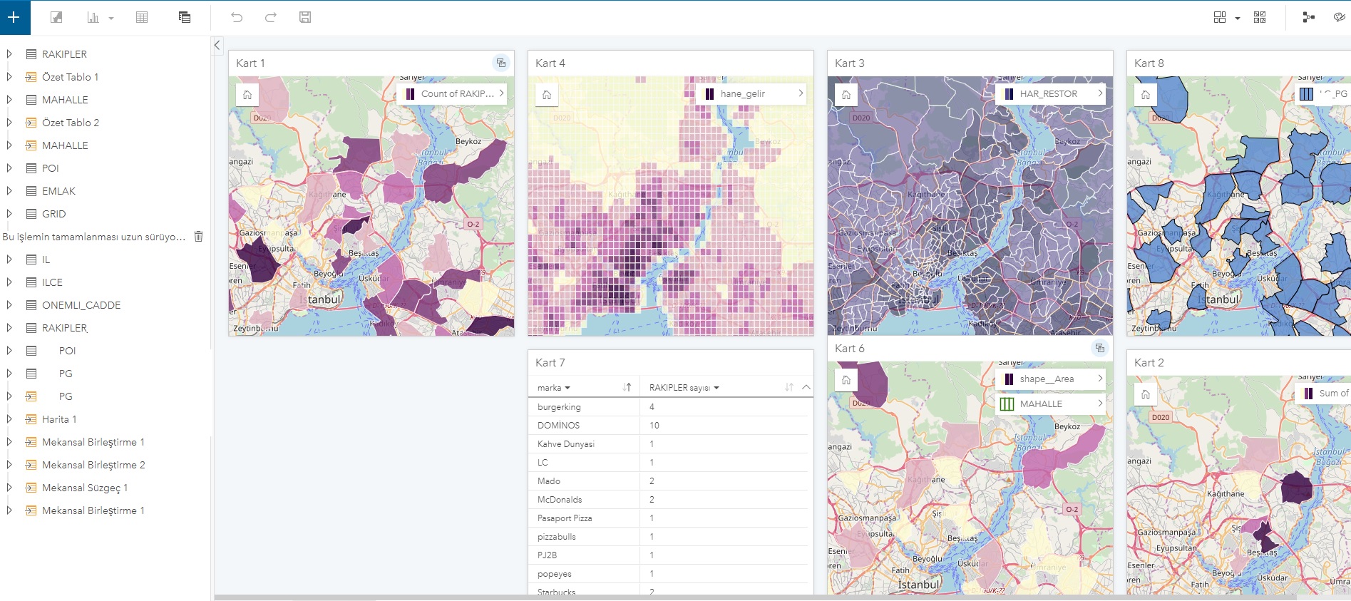 Müşteri dağılım analiz haritası